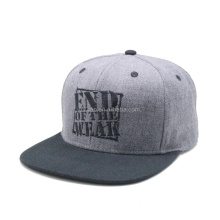 Design wool and acrylic gray snapback with embroidery logo hat